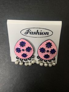 Cute Pink Jhumka Earrings