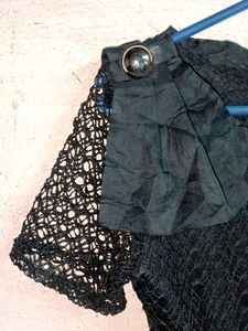 Girl's Elegant Lace Top Layered Black 🖤