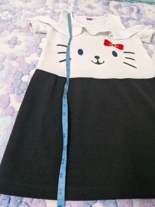 Cute Cat Cold Shoulder Dress