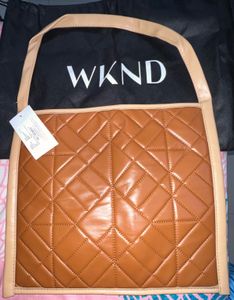 Wknd Quilted Shoulder Tote Bag