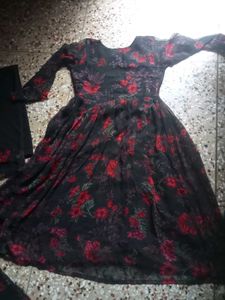 Floral Print Frock Set with plazzo