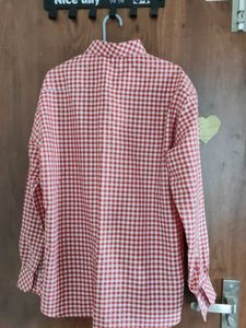 Red &amp; White Gingham Button-Down Shirt