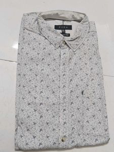 Men's White Printed Casual Shirt