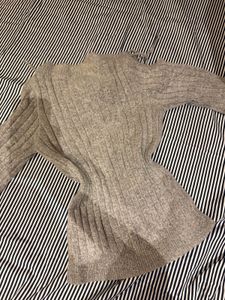 Cozy Grey Ribbed Knit Sweater