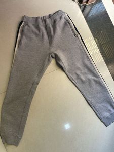 Gray Sweatpants with Side Stripes