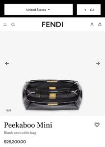 Fendi Peekaboo Mini Crocodile Bag