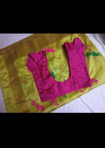 Party wear Yellow Saree with Bird Motifs