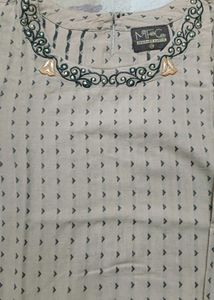 MFC Beige Embroidered Kurta