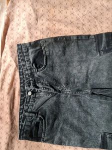 Acid Wash Cargo Jeans