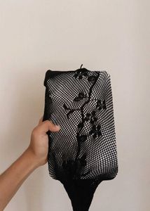 Floral Pattern Fishnet Stockings