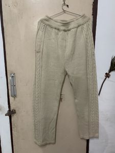 Cozy Cream Cable Knit Pants