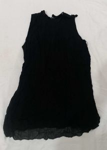 Black Sleeveless Tank Top with zip back