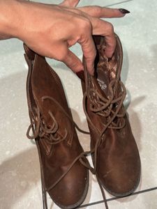 Brown Heeled Ankle Boots