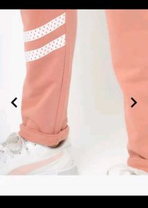 Women's Peach Joggers with White Accents