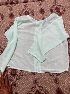 Sheer Mint Green shirt shrug