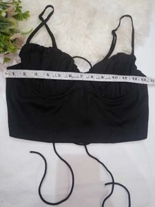 SHEIN Black Ruched Bust Crop Cami Top