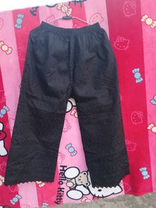 Black Embroidered Palazzo Pants
