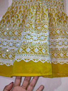Sequin Chikankari Square Neck Top