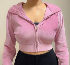 Outryt Pink Velour Zip-Up Hoodie