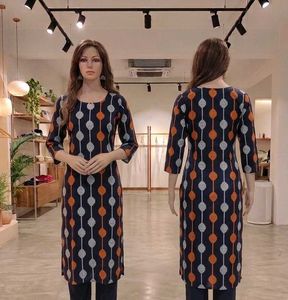 Brand new Navy Blue, Orange & Grey kurti