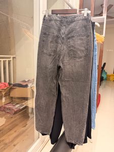 vintage style charcoal black mom jeans