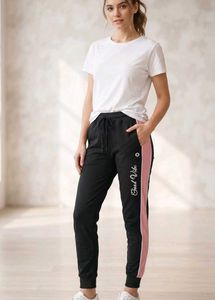 Chic Black & Pink "Good Vibe" Joggers