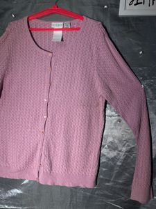 Women's Purple Cable Knit Cardigan