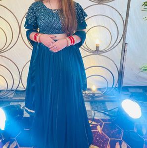 Stunning Teal Embellished Lehenga Choli