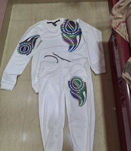 White Graphic Print Co-ord Set
