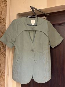 Sage Green Cutout Blazer