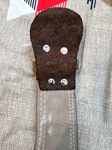 Durable Brown Leather Weightlifting Belt