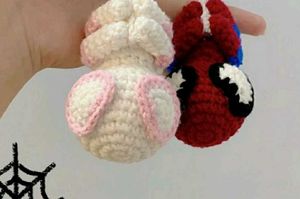 Handmade Crocheted Spider-Man & Bunny Charms