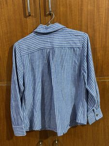Blue Striped Button-Up Shirt