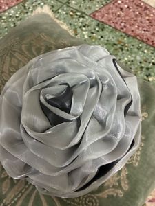 Gray Rose Clutch Bag