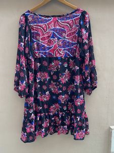 Bohemian Floral Print Ruffle Dress