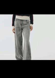 Grey Wide Leg Jeans