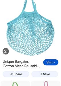 Stylish Blue Mesh Tote Bag