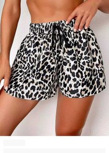 Leopard Print Drawstring Shorts