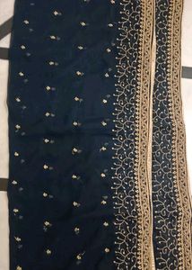 Exquisite Embroidered Dark Blue dupatta