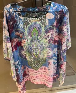 Vibrant Bohemian Print Kaftan Top