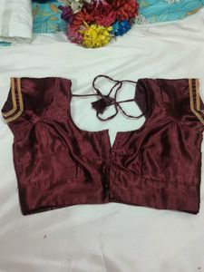 Elegant Maroon Satin Blouse