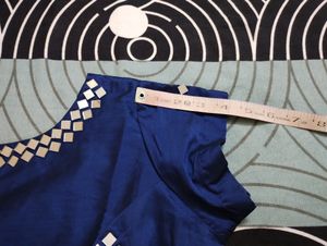 #Navaratri Blouse # Mirror Work Blouse (Navy Blue)