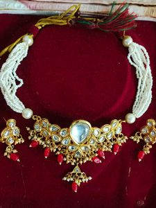 Copper And Kundan Jewellery Set