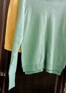 Mint Green Knit Pullover Sweater