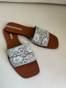 Zara Lace Strap Flat Sandals