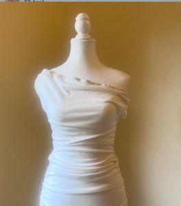 Elegant White Ruched Maxi Dress