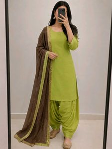 Stylish Lime Green Kurta with Patiala