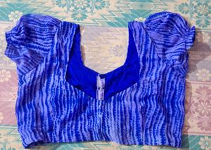 Blue Zebra Print Blouse