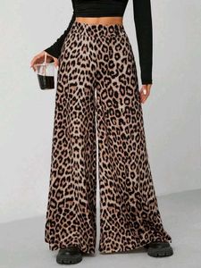 Leopard Print Wide Leg Pants