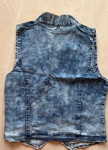 Distressed Denim Vest